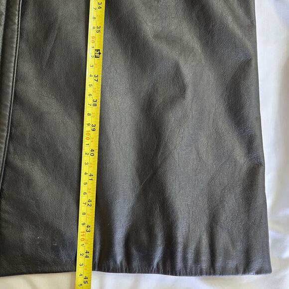 G III Global Identity Womens Vintage 90s Black Leather Trench Coat Size Medium - Picture 10 of 12